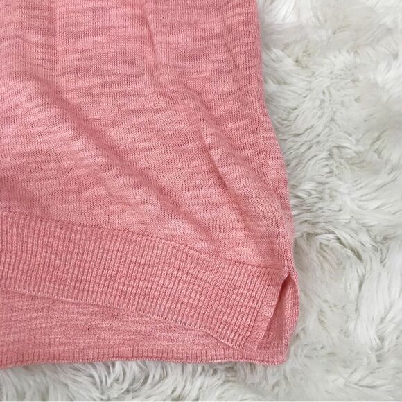 EXPRESS Pink Cold Shoulder Ruffle Sweater Top Coral 3/4 Sleeve Size Medium New - Picture 9 of 12